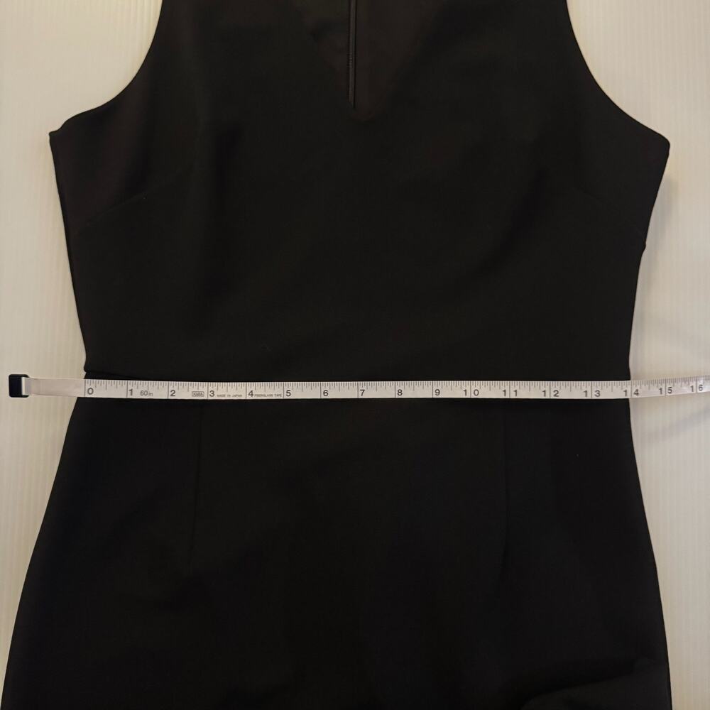 Betsey Johnson Black Scuba Crepe V-Neck Flounce Hem Midi Dress 6 Event Occasion - Picture 10 of 16